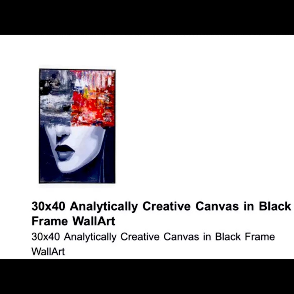 Analytically Creative Canvas in Black Frame
WallArt
